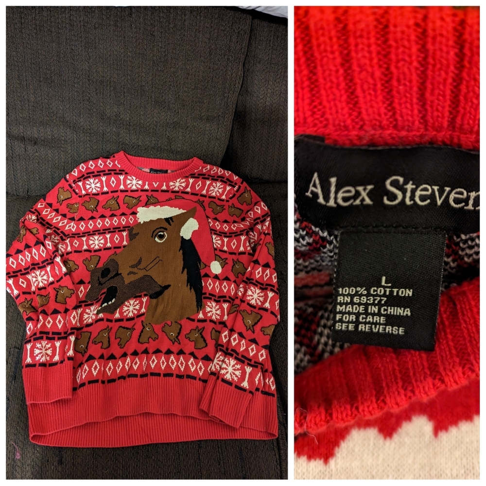Alex Steven ugly Christmas sweater